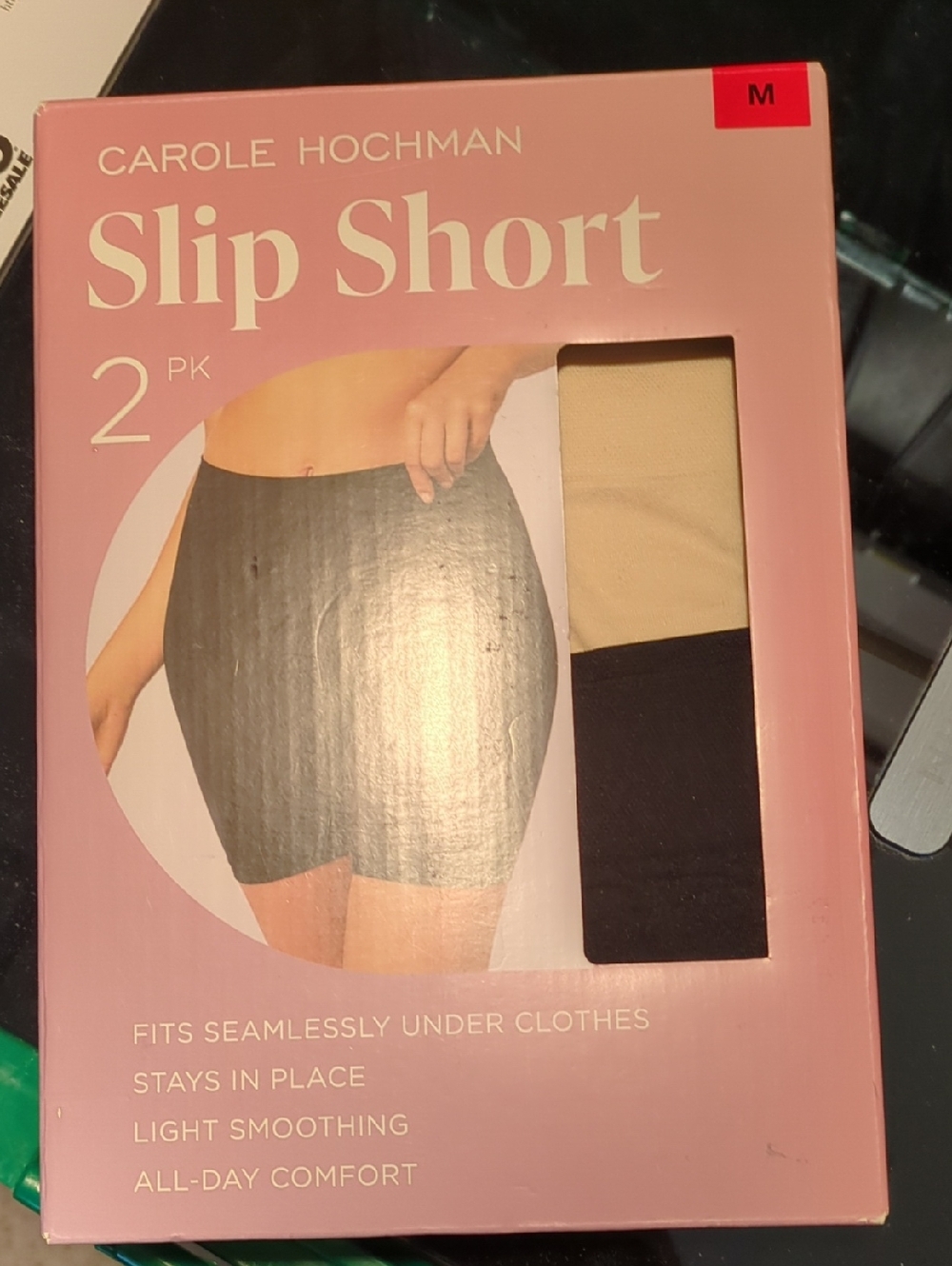 Midnight by Carole Hochman Slip Short 2-Pack - Black & Beige